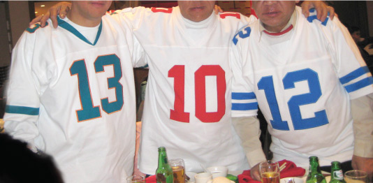 Applique Technique applied to football uniforms